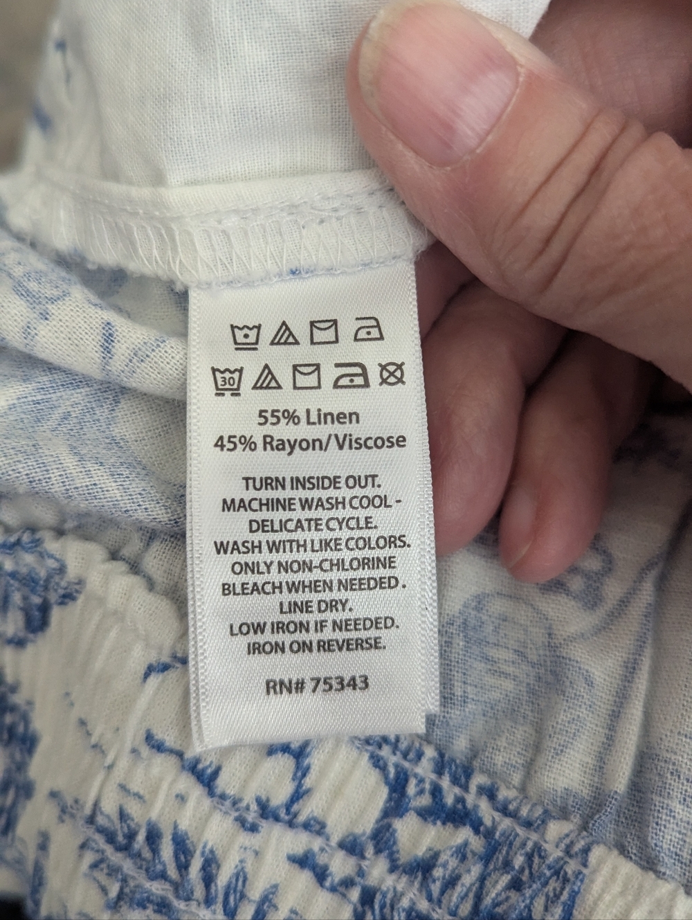 Nicole Miller Blue and White Printed Pants - Picture 5 of 5